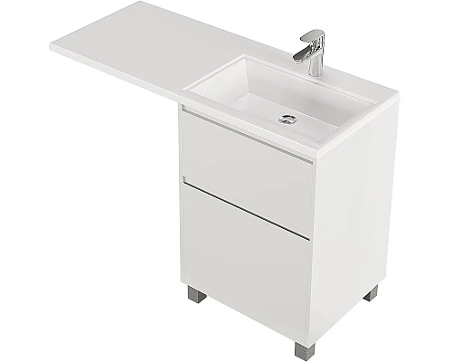 Приобрести Тумба с раковиной Creto Cafor 110 R 19-W110R Белый глянец в магазине сантехники Santeh-Crystal.ru