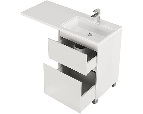 Приобрести Тумба с раковиной Creto Cafor 110 R 19-W110R Белый глянец в магазине сантехники Santeh-Crystal.ru