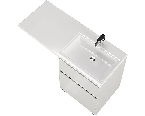 Заказать Тумба с раковиной Creto Cafor 120 R 19-W120R Белый глянец в магазине сантехники Santeh-Crystal.ru