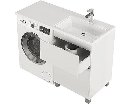 Заказать Тумба с раковиной Creto Cafor 120 R 19-W120R Белый глянец в магазине сантехники Santeh-Crystal.ru