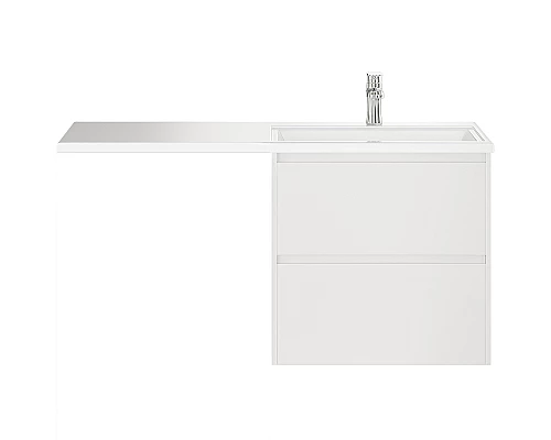 Заказать Тумба с раковиной Creto Cafor 130 R 19-W130R подвесная Белый глянец в магазине сантехники Santeh-Crystal.ru