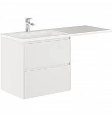 Тумба с раковиной Creto Cafor 130 L 19-W130L подвесная Белый глянец