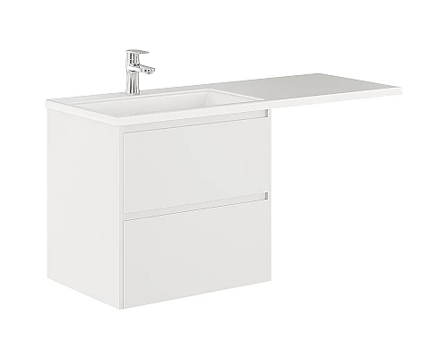 Приобрести Тумба с раковиной Creto Cafor 130 L 19-W130L подвесная Белый глянец в магазине сантехники Santeh-Crystal.ru