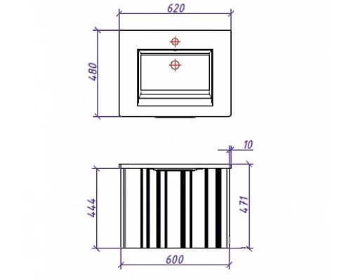 Заказать Тумба под раковину Creto Luna 60 17-IV60 подвесная Ivory в магазине сантехники Santeh-Crystal.ru