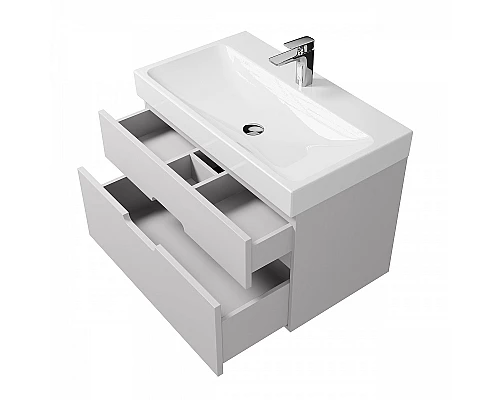 Купить Тумба под раковину Creto Malibu 80 7-1078W подвесная Белая в магазине сантехники Santeh-Crystal.ru