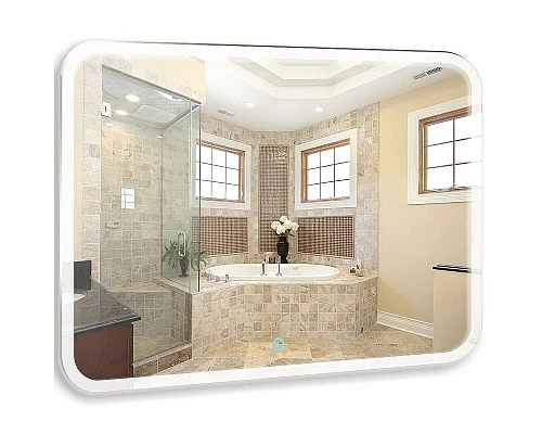 Приобрести Зеркало Creto Milano 80 1-800680M с подсветкой с сенсорным выключателем в магазине сантехники Santeh-Crystal.ru