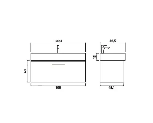 Заказать Тумба под раковину Creto Milano 100 5-1378CH подвесная Charleston в магазине сантехники Santeh-Crystal.ru