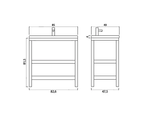 Купить Тумба под раковину Creto Provence 85 9-1008W Wood в магазине сантехники Santeh-Crystal.ru