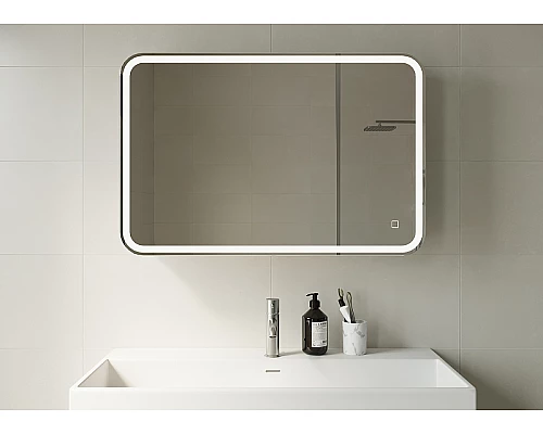 Купить Зеркальный шкаф Creto Rainfall 90 22-900600WH с подсветкой Белый в магазине сантехники Santeh-Crystal.ru