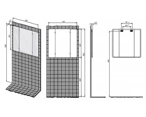 Приобрести Зеркало Creto Stella 80 16-CRE80 Белое в магазине сантехники Santeh-Crystal.ru