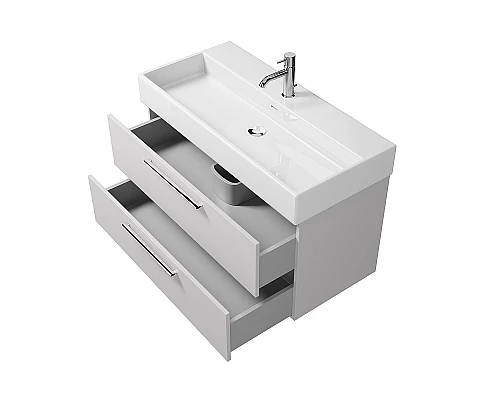 Заказать Тумба под раковину Creto Tivoli 100 8-1378W подвесная Белая в магазине сантехники Santeh-Crystal.ru