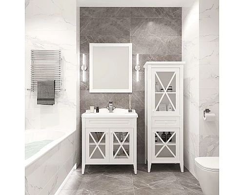 Приобрести Шкаф пенал Creto Vetra 55 15-16056WR Белый в магазине сантехники Santeh-Crystal.ru