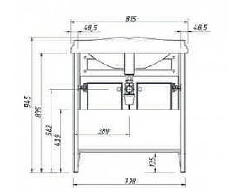 Купить Тумба под раковину Creto Vetra 80 15-800CHN Орех в магазине сантехники Santeh-Crystal.ru
