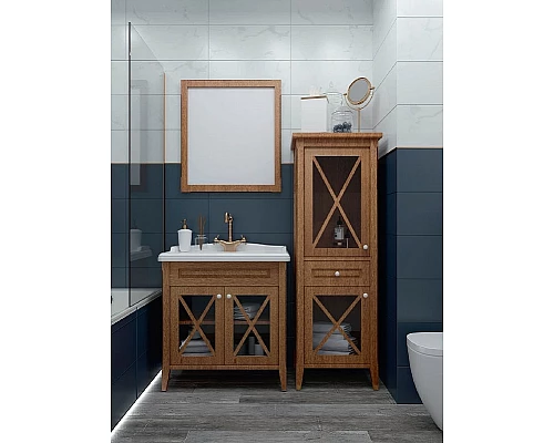 Купить Шкаф пенал Creto Vetra 55 L 15-16056NL Орех в магазине сантехники Santeh-Crystal.ru