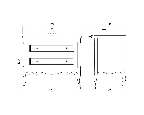 Заказать Тумба под раковину Creto Viva 85 13-1008B Blue в магазине сантехники Santeh-Crystal.ru