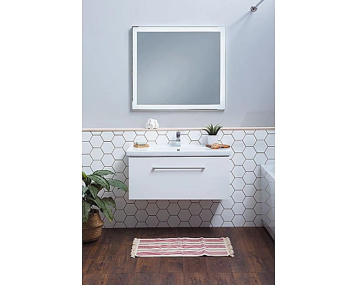 Приобрести Тумба под раковину Dreja Big Inn 65 77.0201W подвесная Белый глянец в магазине сантехники Santeh-Crystal.ru