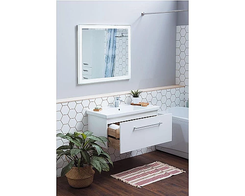 Приобрести Тумба под раковину Dreja Big Inn 65 77.0201W подвесная Белый глянец в магазине сантехники Santeh-Crystal.ru