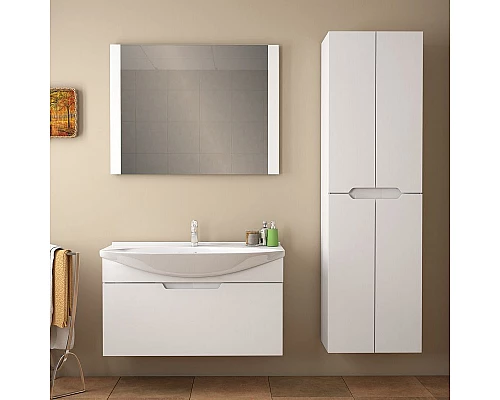 Заказать Тумба под раковину Dreja Laguna 85 99.0103 подвесная Белый глянец в магазине сантехники Santeh-Crystal.ru