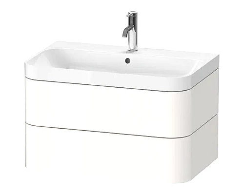 Приобрести Тумба с раковиной Duravit Happy D 2 Plus 78 HP4347O2222 подвесная Белая глянцевая в магазине сантехники Santeh-Crystal.ru