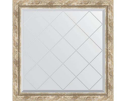 Приобрести Зеркало Evoform Exclusive-G 83х83 BY 4306 с гравировкой в багетной раме - Прованс с плетением 70 мм в магазине сантехники Santeh-Crystal.ru