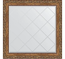 Зеркало Evoform Exclusive-G 85х85 BY 4314 с гравировкой в багетной раме - Виньетка бронзовая 85 мм