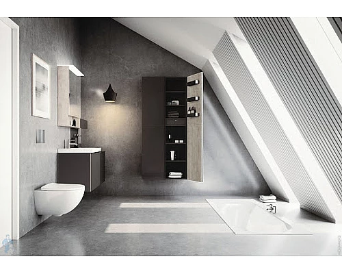 Приобрести Шкаф-пенал Geberit Acanto 500.619.JK.2 Темно-серый в магазине сантехники Santeh-Crystal.ru