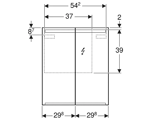 Купить Зеркальный шкаф Geberit Option 60 500.582.00.1 Белый в магазине сантехники Santeh-Crystal.ru