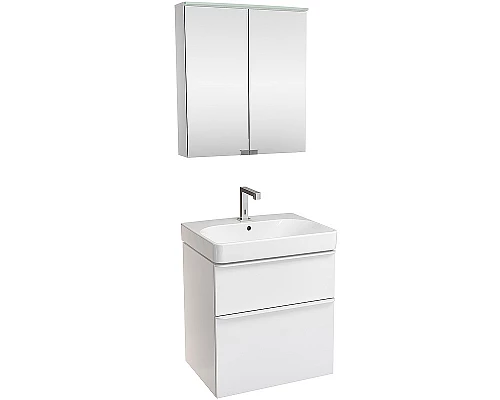 Заказать Комплект мебели для ванной Geberit Smyle Square 60 529.352.00.6 подвесной Белый глянец в магазине сантехники Santeh-Crystal.ru