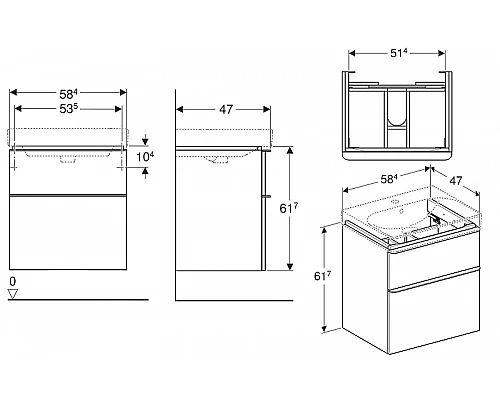 Приобрести Тумба под раковину Geberit Smyle Square 60 500.352.JR.1 Пекан в магазине сантехники Santeh-Crystal.ru