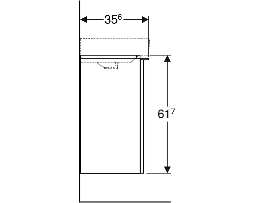 Купить Тумба под раковину Geberit Smyle Square 44 L 500.351.JL.1 подвесная Песчаный глянец в магазине сантехники Santeh-Crystal.ru