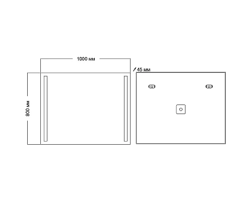 Приобрести Зеркало Grossman Norma 100 1010080 с подсветкой с кнопочным выключателем в магазине сантехники Santeh-Crystal.ru