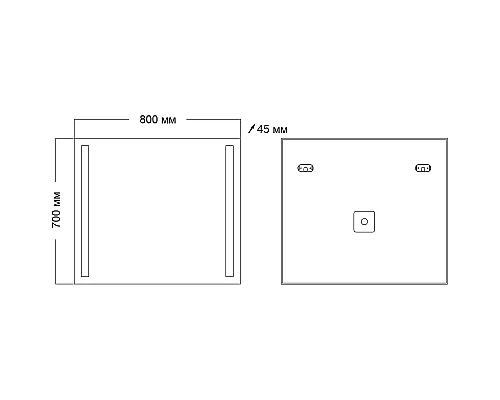 Приобрести Зеркало Grossman Norma 80 108070 с подсветкой с механическим выключателем в магазине сантехники Santeh-Crystal.ru