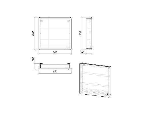 Заказать Зеркальный шкаф Grossman Адель 80 208004 с подсветкой Белый в магазине сантехники Santeh-Crystal.ru