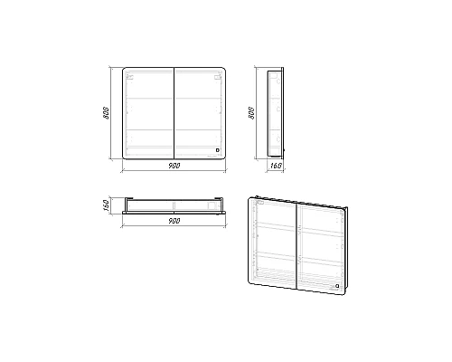Купить Зеркальный шкаф Grossman Адель 90 209004 с подсветкой Белый в магазине сантехники Santeh-Crystal.ru