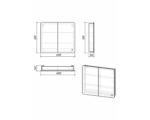 Купить Зеркальный шкаф Grossman Адель 100 2010004 с подсветкой Белый в магазине сантехники Santeh-Crystal.ru