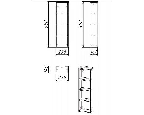 Купить Полка Grossman Бруно 25 402501 Веллингтон в магазине сантехники Santeh-Crystal.ru