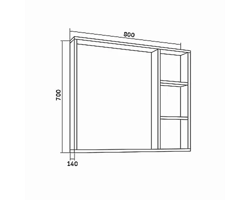 Купить Зеркало со шкафом Grossman Флай 80 208001 Дуб сонома в магазине сантехники Santeh-Crystal.ru