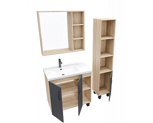 Заказать Тумба под раковину Grossman Флай 80 108002 Дуб сонома Серая в магазине сантехники Santeh-Crystal.ru