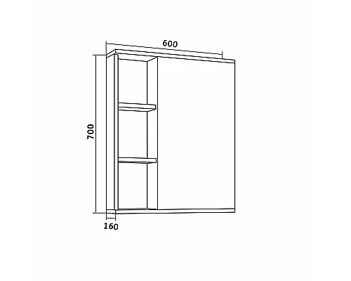 Купить Зеркальный шкаф Grossman Форта 60 206003 Дуб галифакс в магазине сантехники Santeh-Crystal.ru