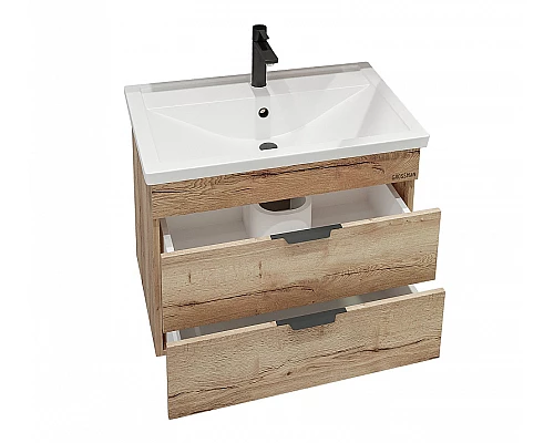 Купить Тумба под раковину Grossman Форта 70 107003 подвесная Дуб галифакс в магазине сантехники Santeh-Crystal.ru
