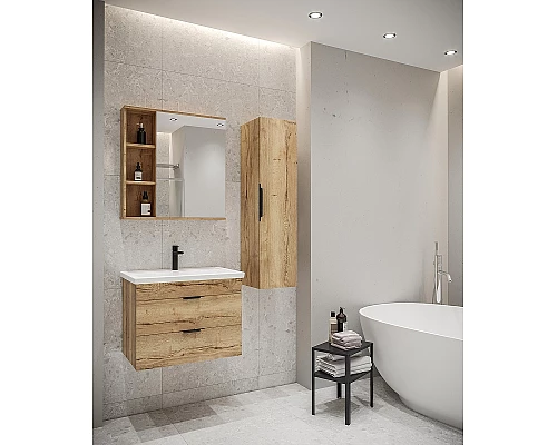 Купить Тумба под раковину Grossman Форта 70 107003 подвесная Дуб галифакс в магазине сантехники Santeh-Crystal.ru