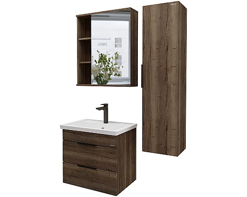 Купить Зеркальный шкаф Grossman Форта 70 2070022 Темный дуб галифакс в магазине сантехники Santeh-Crystal.ru