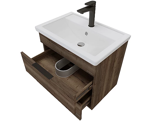 Приобрести Тумба под раковину Grossman Форта 70 1070032 подвесная Темный дуб галифакс в магазине сантехники Santeh-Crystal.ru