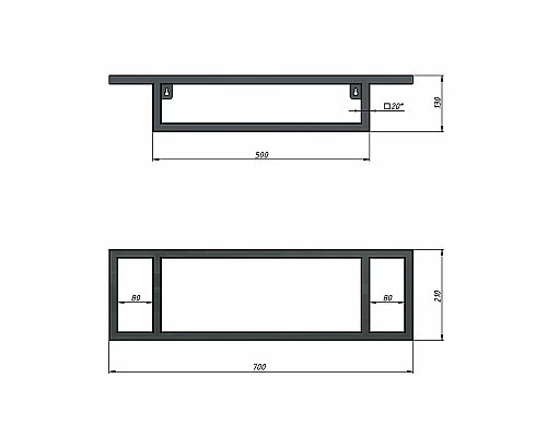 Приобрести Консоль для раковины Grossman Метрис 50 105003 Черный в магазине сантехники Santeh-Crystal.ru