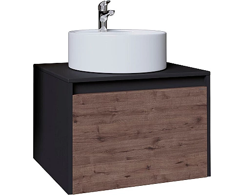 Заказать Тумба под раковину Grossman Смарт 60 106009 подвесная Веллигтон Графит в магазине сантехники Santeh-Crystal.ru