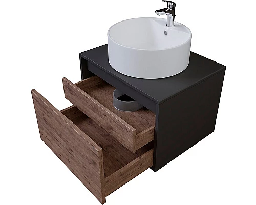 Заказать Тумба под раковину Grossman Смарт 60 106009 подвесная Веллигтон Графит в магазине сантехники Santeh-Crystal.ru