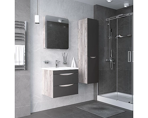 Приобрести Тумба под раковину Grossman Талис 60 106008 подвесная Бетон пайн Серая в магазине сантехники Santeh-Crystal.ru