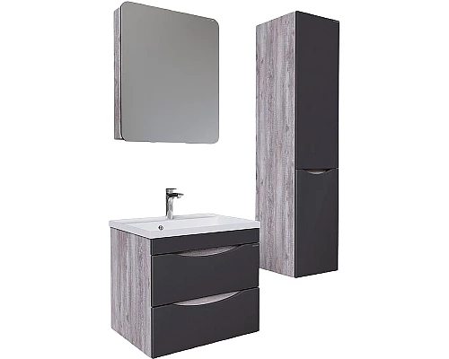 Приобрести Тумба под раковину Grossman Талис 60 106008 подвесная Бетон пайн Серая в магазине сантехники Santeh-Crystal.ru