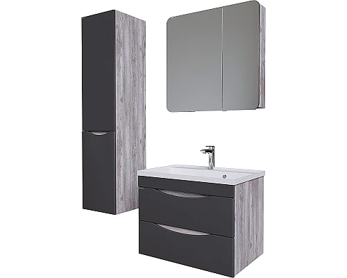 Купить Тумба под раковину Grossman Талис 80 108013 подвесная Бетон пайн Серая в магазине сантехники Santeh-Crystal.ru