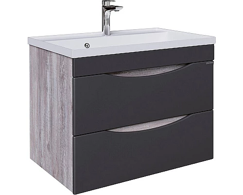 Купить Тумба под раковину Grossman Талис 80 108013 подвесная Бетон пайн Серая в магазине сантехники Santeh-Crystal.ru